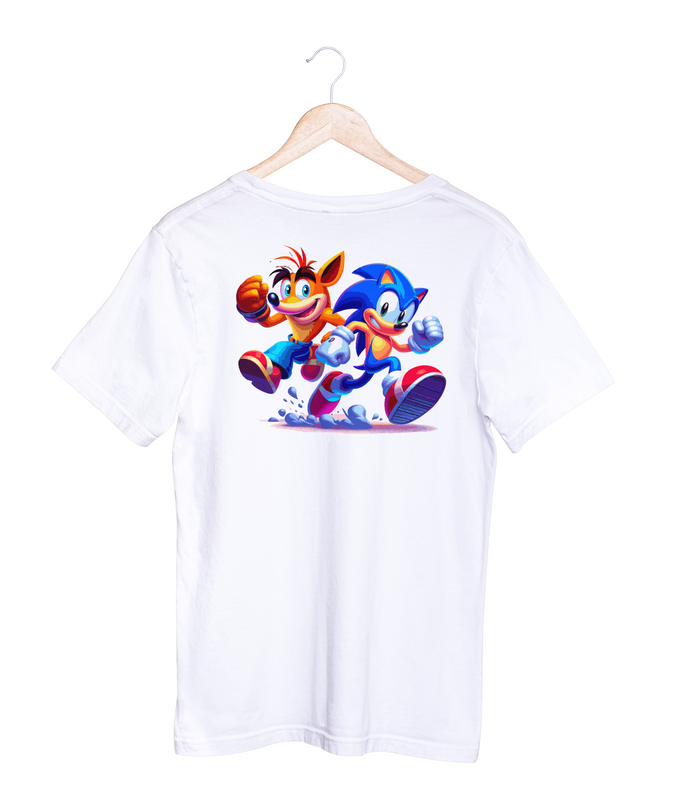 Koszulka Męska Crash Bandicoot Sonic Biała